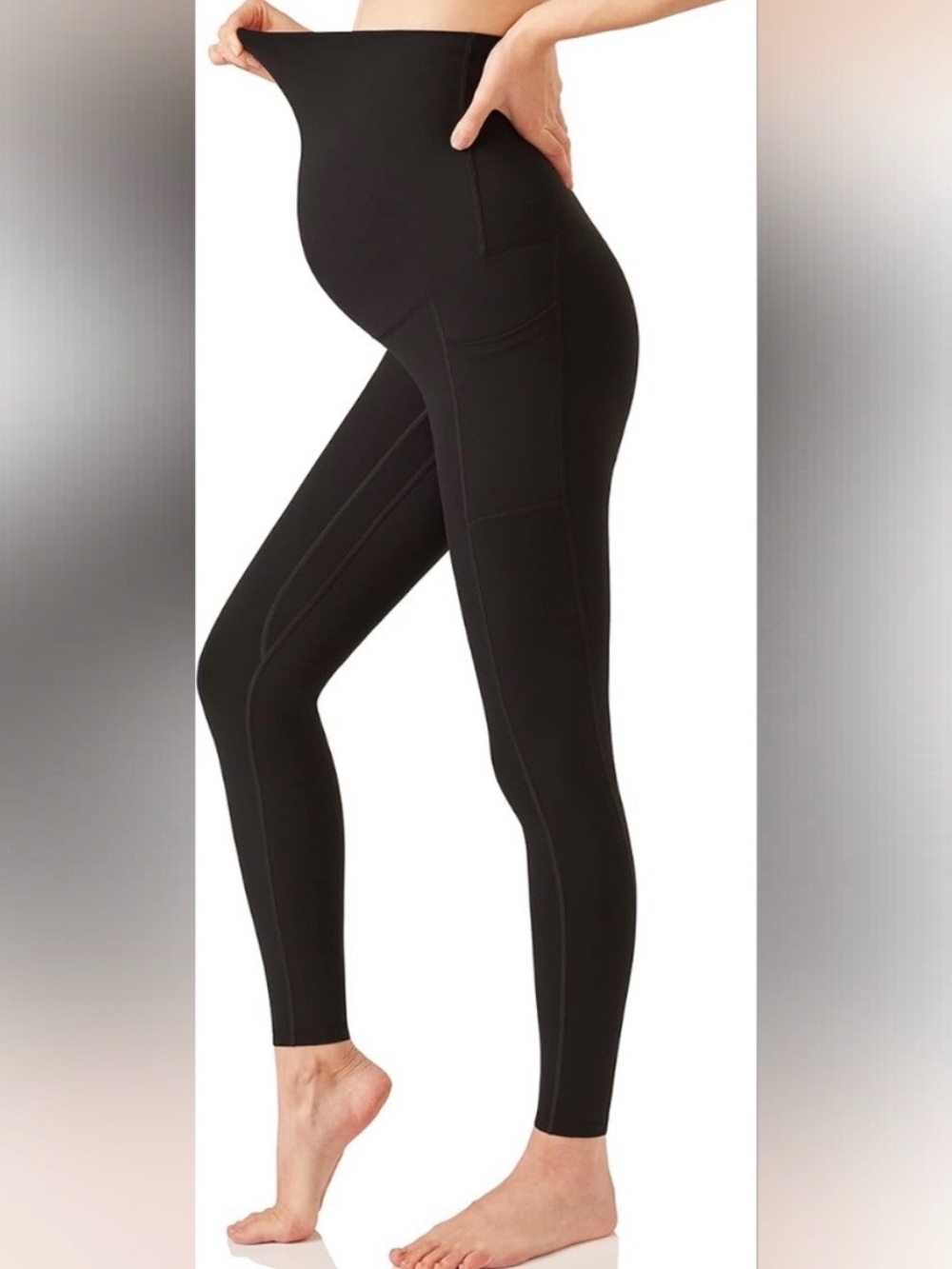 POSHDIVAH Maternity/Nursing Active Leggings - Black 174